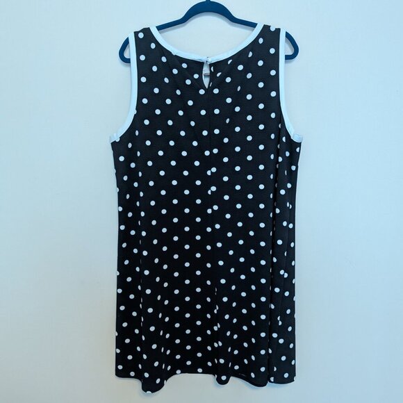 New York Clothing Company 2X black with white polka dot mini dress EUC - Picture 3 of 9